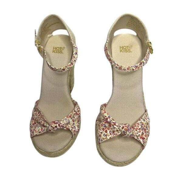 Hot Kiss Floral Ankle-Strap Chunky Heel Sandals Womens Size 8 - Picture 9 of 10